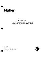 Hafler Model-200 - Owners Manual